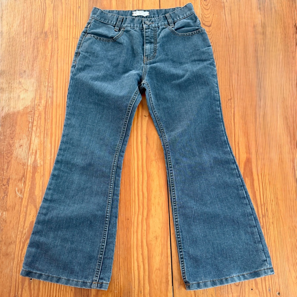Free‎ People Flare Jeans Medium Wash Denim Mid Rise Retro Style Size 26
